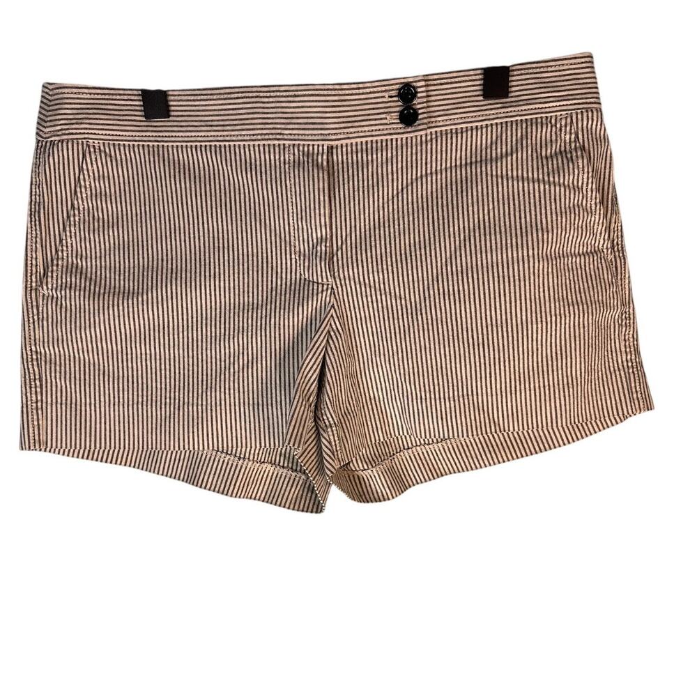 J.Crew black and cream striped seersucker shorts Size 12 city fit